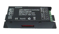 LED DMX512 Controller 6Ax3 Channel 216 Watt 12-24VDC Common Anode