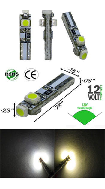 74 LED Bulb - 1 SMD LED - Miniature Wedge Base