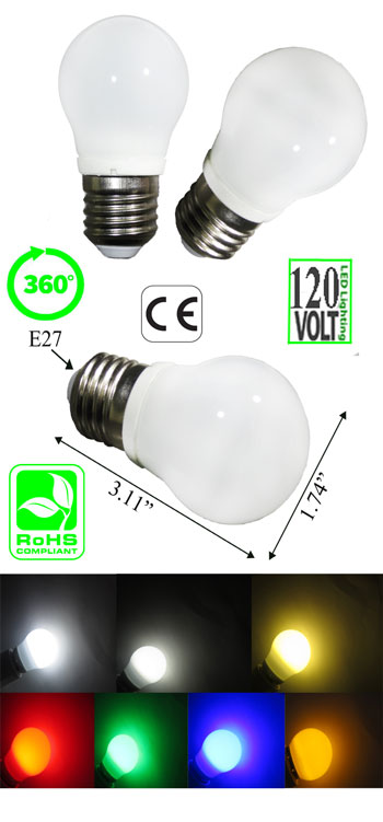 Voorspeller Fahrenheit nul 3 Watt LED Bulb 120VAC E27 - Household - LEDLight