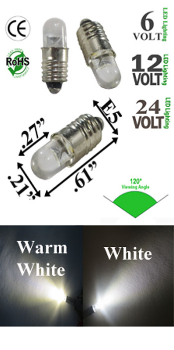 12V White LED Miniature Bayonet Bulb Replacement Lamp E5 1 LED Light Mini  Bulb With From Etoceramics, $0.38