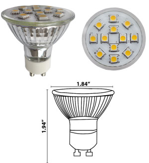 Vuiligheid Preventie Fitness GU10 20 Watt Equivalent LED Bulb 120 Volt AC - Household - LEDLight