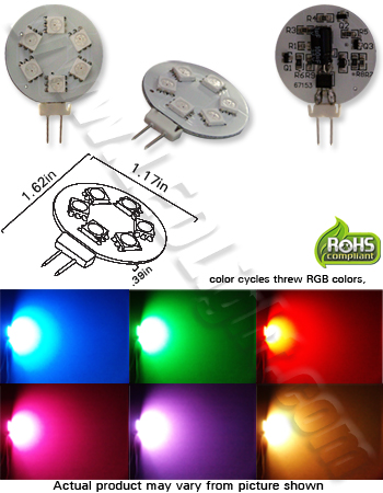 G4 GY6.35 6 SMD RGB Color Changing 12V AC or DC - Low Voltage - LEDLight