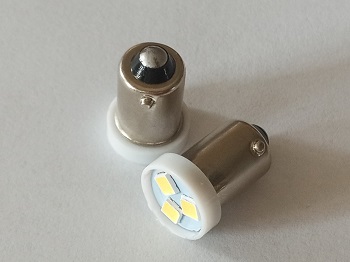 55 Miniature Bulb BA9S Base 6 Volt 3 SMD 3030 LED T3 1/4 - Automotive -  LEDLight