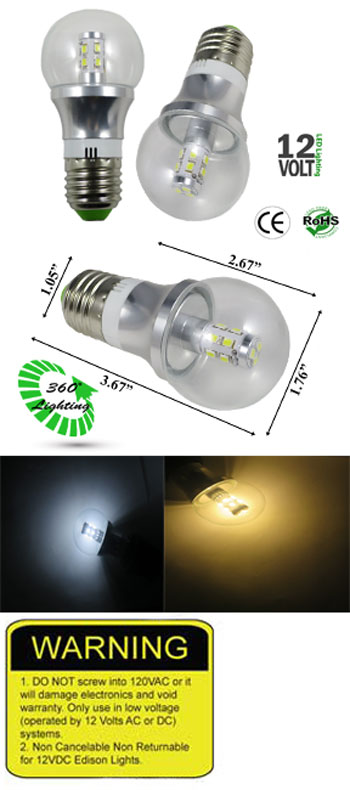 Steil Afwijzen krom Bulb LED 15 Watt 12 Volt Dimmable NCNRNW - Low Voltage - LEDLight