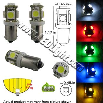 BA9S LED 1.5 Watt 12 Volt DC Miniature Bulb - Automotive - LEDLight