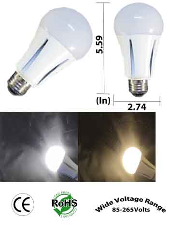 A19 13 Watt Bulb to 240 Non Dimmable - Household - LEDLight
