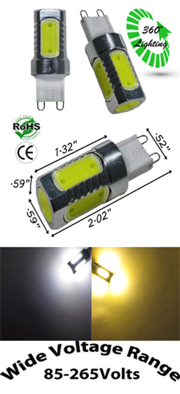 G9 Male 9mm 3 Watt MCOB Bulb 90-265 VAC - Household - LEDLight
