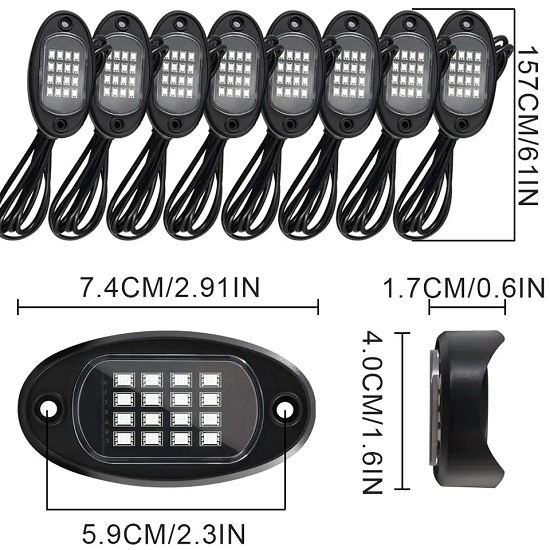 LED Rock Lights 8 Pods App Controlled 12 Volt DC product 97954